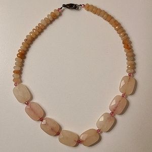 Pink quartz necklace